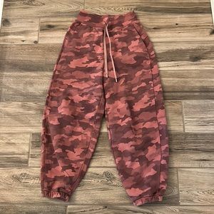 pink lululemon camo sweats